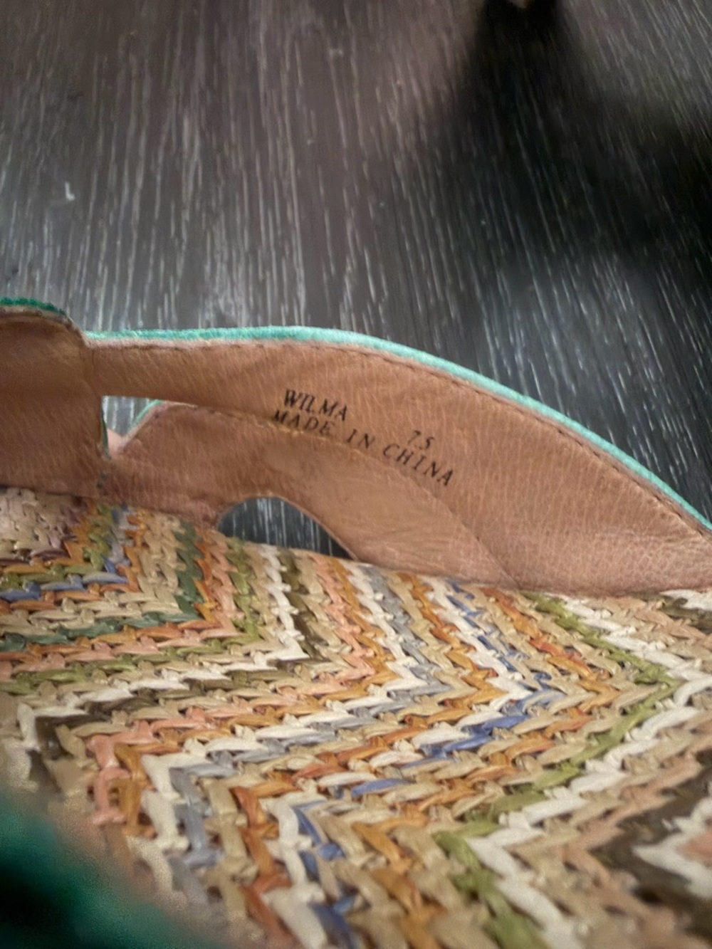 Miz Mooz Mint Green Leather Boho Heels 7.5 Woven Footbed Sandals - Picture 12 of 13